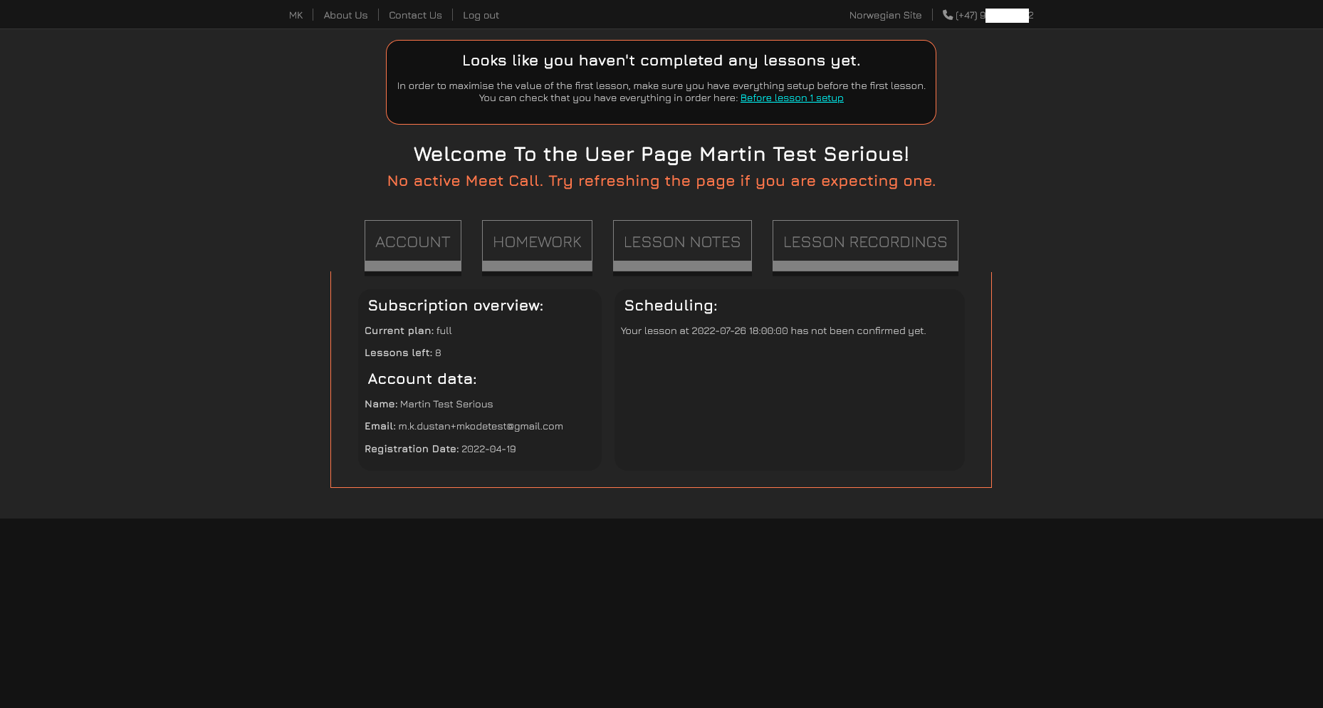 English User Panel